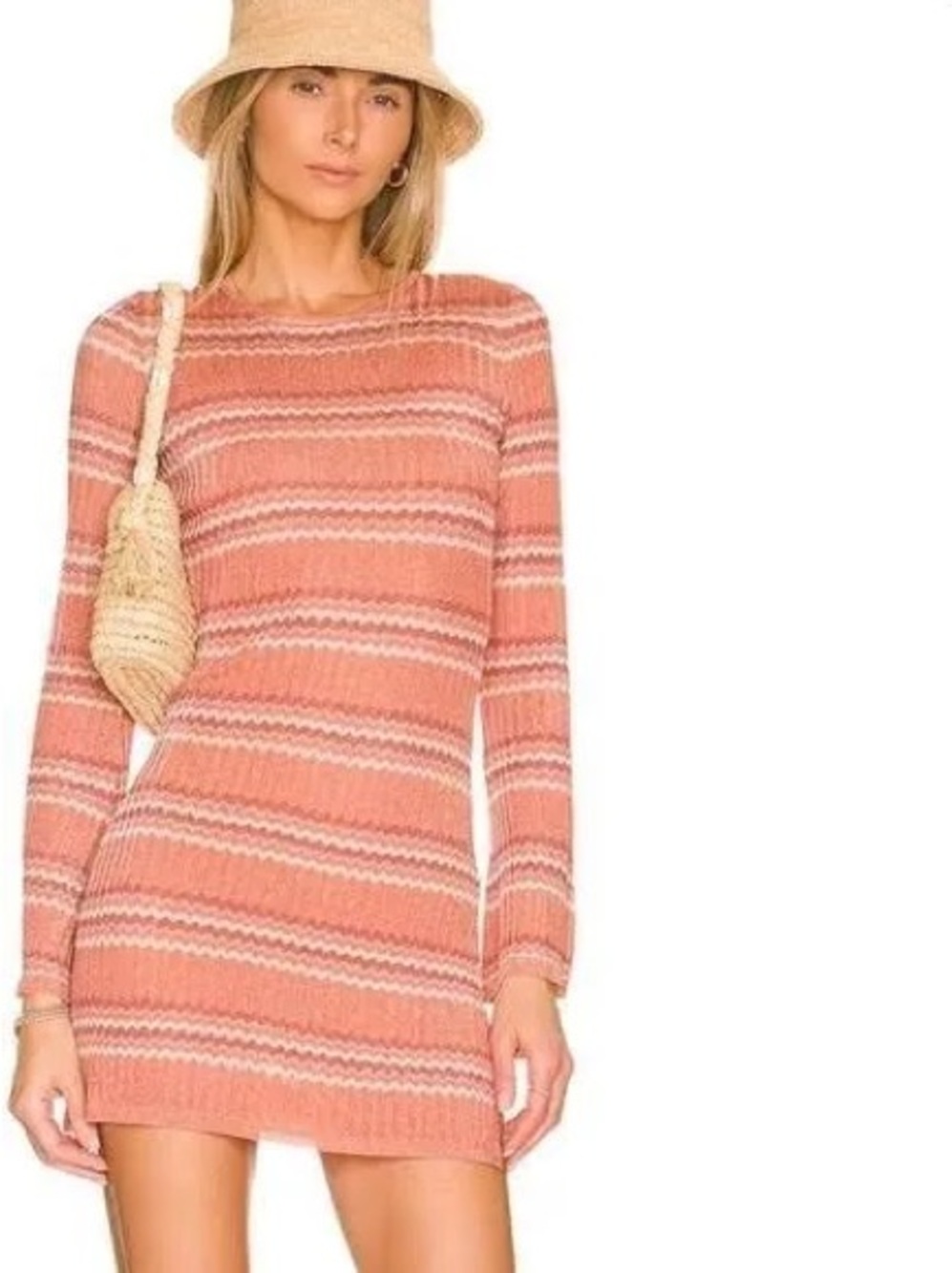 L Space Waloma Striped Knit Coverup Dress
